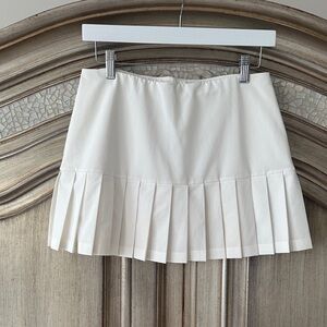 Tory Burch White Pleated Mini Skirt